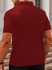 preiswerte Sport-Herren Poloshirts zum Suchbegriff: &quot;Waffel&quot; Golfhemd Arbeit Casual Kargen Kurzarm Basic Modern Glatt Knopf Sommer Frühling Regular Fit Schwarz Weiß Gelb Rote Hellgrau Hellblau Poloshirts zum