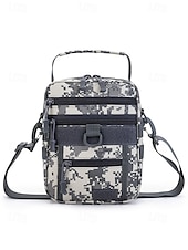economico Borselli da uomo-borsa a tracolla mimetica digitale multifunzionale da uomo con tasche multiple - stile tattico per gli amanti dell&#039;outdoor, escursionismo, viaggi e uso quotidiano bianco nero verde