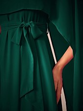 economico Abiti da festa-Per donna Abito maxi Abito a trapezio Elegante Formale Feste Ospite di nozze Vestibilità comoda Girocollo Blu ghiaccio Verde scuro Viola chiaro Estate