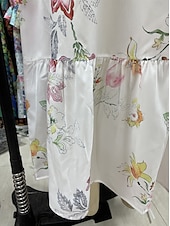 cheap Casual Floral Dresses-Women&#039;s Plus Size Long Dress Maxi Dress Casual Dress Boho Dress Print Dress Peplum Dresses Romantic Classic Elegant Dress Puff Sleeve Vacation Daily Summer Dress Loose Fit Graphic Flower Half Sleeve