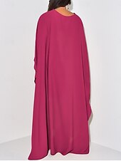 levne Jednoduché šaty-Dámské maxi šaty jednobarevné královská modrá modrá zelená léto jaro maxi šaty shift šaty kaftan šaty poloformální formální kancelář večírek běžné střih jednoduchý kulatý výstřih