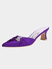 economico tacchi kitten-mules da donna con tacco a gattino impreziosite da fiocco in raso dorato – eleganti scarpe slip-on a punta per la sera e l&#039;appuntamento serale