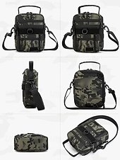 economico Borselli da uomo-borsa a tracolla mimetica digitale multifunzionale da uomo con tasche multiple - stile tattico per gli amanti dell&#039;outdoor, escursionismo, viaggi e uso quotidiano bianco nero verde