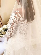 cheap Formal Wedding Dresses-Beach Wedding Vintage Formal Wedding Dresses Ball Gown Off Shoulder Long Sleeve Chapel Train Lace Bridal Gowns With Buttons Appliques 2025