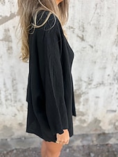 preiswerte Hemden-Damen Hemd Leinen-inspirierte Hemden Knopfleiste Bluse Einfach Basic Modern Langarm V Ausschnitt Normale Oberteile Täglich Ferien Knöpfe Schwarz Orange Braun Grün Beige Sommer