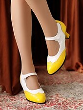 abordables años 1930-Tacones Mary Jane vintage en rojo y blanco para mujer: zapatos brogue clásicos inspirados en los años 50 para moda retro, baile y ocasiones especiales