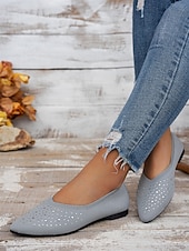 ieftine Pantofi Joși de Damă-pantofi de damă flyknit cu strasuri cu vârf ascuțit - pantofi eleganti, strălucitori, pentru ocazii speciale și purtare zilnică