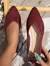 ieftine Pantofi Joși de Damă-pantofi cu vârf ascuțit flyknit pentru damă - pantofi ușori cu slip-on, pentru vară și pentru purtarea zilnică