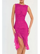 ieftine Rochii din chiffon-Pentru femei Rochii Midi Rochie de absolvire Rochie de Cocktail Rochie pentru invitata de nunta Rochie teacă Modă Modern În aer liber Absolvire Petrecere ceai Fit regulat Simplu Fără manșon Stil
