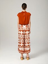 cheap Blouses &amp; Shirts-Orange stand-up collar sleeveless knotted top