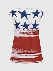  Giorno dell'Indipendenza Canotta Patriottica da Donna Grafica Bandiera Elegante Casual Senza Maniche Collo a V Top Regolari Stampa Quotidiana Rossa Estate
