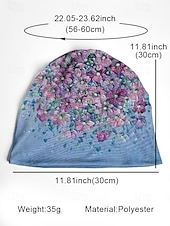 baratos Chapéus Femininos-gorro leve e respirável para mulheres – boné folgado com estampa floral, chapéu elástico macio, pode ser usado como polaina de pescoço para uso casual, ao ar livre e quimio