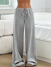economico Pantaloni-Per donna Pantaloni Casual Lunghezza intera Naturale A righe Elasticizzato Casual Quotidiano Grigio chiaro Marrone e nero Blu cielo e Bianco Bianco / Rosa Estate
