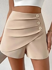 billige Shorts-Kvinners Shorts Chinos Motemote Gateklær Korte Høy Midje Enkel Komfortabel Myk Behagelig Mikro-elastisk Utendørs Gate Kamel Svart Hvit Grønn Sommer Vår Regulerer Passform