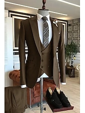 abordables Costumes formels-Costumes de mariage pour hommes bleu marine vert armée formels été unis ajustement sur mesure 3 pièces à simple boutonnage