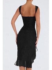 ieftine Rochii din chiffon-Pentru femei Rochii Midi Rochie de absolvire Rochie de Cocktail Rochie pentru invitata de nunta Rochie teacă Modă Modern În aer liber Absolvire Petrecere ceai Fit regulat Simplu Fără manșon Stil