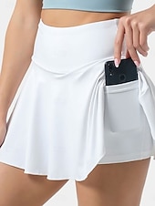 baratos Shorts-Saia curta skort feminina calças de moletom skort fashion streetwear casual curta cintura alta lisa cós elástico confortável macia confortável alta elasticidade ao ar livre esportes de rua preto