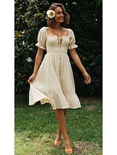 levne Šaty-Retro Středověké Renesanční Polední Šaty Flare šaty Inspirováno Regency Pevná barva Maškarní kostým Dámské Fantazie Plesová maškaráda Svatební Dovolená Běžné / Denní Dospělé Šaty Jaro léto