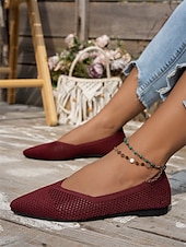 ieftine Pantofi Joși de Damă-pantofi cu vârf ascuțit flyknit pentru damă - pantofi ușori cu slip-on, pentru vară și pentru purtarea zilnică