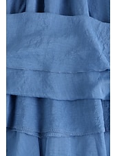 abordables Jupes-Femmes Jupe Évasé Mode Maxi Taille Basse Jupes Uni Froncé Micro-Élastique Vacances Rue Noir Blanche Rose Claire Bleu Été Coton