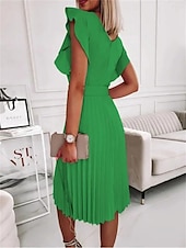 preiswerte Einfaches Kleid-Damen Mini Kleid A-Linien Kleid Blazer Kleid Arbeitskleid Cocktail Arbeit Reguläre Passform Grafik Ärmellos Rundhalsausschnitt Hellrosa Pink Rot Grün Sommer