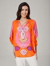 economico Bluse e camicie-pullover con stampa in stile vacanza
