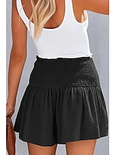 ieftine Pantaloni scurți din bumbac in-Pentru femei Pantaloni scurți inspirați din in Pantaloni Scurți Pantaloni Șic Stradă Casual Scurt Natural Simplu Talie elastică Confortabil Exterior Comfortabil Stradă Purtare Zilnică Migdală Gri