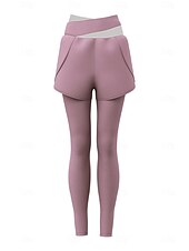 tanie Legginsy i legginsy do jogi-Damskie Spodnie do jogi Legginsy do jogi 2 w 1 Wyszczuplenie brzucha Podnoszenie pośladków Wysoka talia Joga Trening w siłowni Pilates Rajstopy Doły Granatowy Jasnobrązowy Czarny Spandeks Jesień Sport