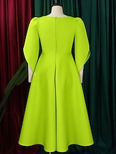 preiswerte Unter 129,99 $-Kleid Mutter der Braut Elegantes Freizeitkleid Rundhalsausschnitt Knie-Länge Polyester 3/4 lange Ärmel mit einfarbig