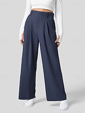 cheap Wide Leg &amp; High Waisted-Women&#039;s EU / US Size Pants Trousers Casual / Sporty Full Length Natural Comfortable Micro-elastic Wine Amethyst Depression Green Almond Spring, Fall, Winter, Summer