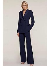 economico Tailleur pantalone della mamma-Completo a due pezzi elegante ospite di matrimonio lunghezza alla caviglia manica lunga colletto camicia in chiffon elasticizzato con bottoni 2025