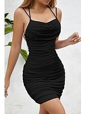 economico Abiti di Laurea-Per donna Mini Abito Abito Bianco Abito da laurea Abito Sottoveste Moda Compleanno Ferie Data Vestibilità regolare Semplice Senza Maniche Spalline sottili Nero Bianco Vino Viola chiaro Estate