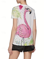 billige Dyrene tee-Dame T skjorte Sommertopper Grafisk Klassisk Fritid Kortermet Crew-hals Crop Tops Daglig Helg Trykt mønster Regnbue Sommer Vår Høst