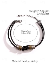 baratos Jóias Masculinas-conjunto de colar e pulseira de couro masculino – design de nó vintage com detalhes em metal, joias artesanais ajustáveis para estilo casual, motociclista e boho, perfeitas para uso diário e presentes