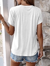 voordelige Moederdag Top-Moederdag Dames T-shirt Grafisch Brief Stijlvol Casual Korte mouw V-hals Normale tops Dagelijks Afdrukken Wit Blozend Roze Grijs Zomer