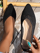 ieftine Pantofi Joși de Damă-pantofi cu vârf ascuțit flyknit pentru damă - pantofi ușori cu slip-on, pentru vară și pentru purtarea zilnică