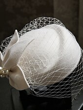 abordables Chapeaux de fête-Chapeaux Tulle Tissu en Coton Chapeau melon / cloche Mariage Élégant ancien Avec Nœud Casque Couvre-chef