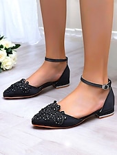 abordables Officiel-ballerines à bout pointu ornées de pierres précieuses vertes – chaussures de mariage et de soirée pour femmes de style vintage