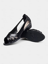 preiswerte Kleidungs-Sandalen-graue Peep-Toe-Keilsandaletten – bequeme lässige Sommerschuhe für Damen