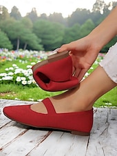 economico Ballerine da donna-ballerine mary jane flyknit da donna – comode scarpe slip-on con punta quadrata per l&#039;estate e l&#039;uso quotidiano