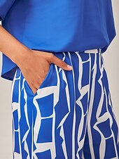 baratos Calça-Mulheres Comprimento total Férias Vermelho Azul XS S M