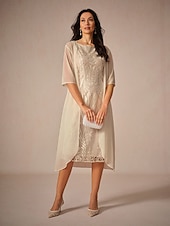 billiga Blusar &amp;amp; skjortor-dam chiffong cover-up jacka enfärgad elegant elegant halvärm champagne sommar vår