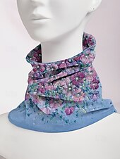 baratos Chapéus Femininos-gorro leve e respirável para mulheres – boné folgado com estampa floral, chapéu elástico macio, pode ser usado como polaina de pescoço para uso casual, ao ar livre e quimio