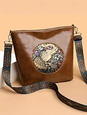 cheap Crossbody Bags-Women&#039;s Vintage Elephant Embossed Shoulder Bag – Boho Faux Leather Crossbody Purse with Adjustable Strap, Casual Travel &amp; Everyday Handbag