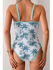 abordables Maillots de bain une pièce-Femmes Maillots de Bain Une Pièce Maillot de bain Dos nu Tenues de plage Été Léopard Fleur Fil en V Sans manches Maillots de bain