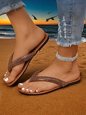 olcso Nyári szandálok-női strasszokkal díszített flip flop szandál – stílusos és kényelmes alkalmi szandál nyárra, strandra és nyaralásra