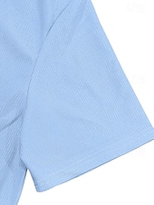 olcso Vakáció-Férfi Pólóingek Quarter Zip Polo Szabadtéri Hétköznapi viselet Hajtóka Rövid ujjú Divat Hawaii Sima 2 db Nyár Normál Fekete Fehér Sötétkék Királykék Lóhere Khakizöld Pólóingek