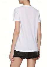 abordables T-shirt Animaux-Femme T shirt Tops d&#039;été Graphic Chat Classique Décontractées Manche Courte Col Ras du Cou Hauts courts du quotidien Fin de semaine Imprimer Arc-en-ciel Eté Printemps Automne