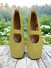 economico Ballerine da donna-ballerine mary jane flyknit da donna – comode scarpe slip-on con punta quadrata per l&#039;estate e l&#039;uso quotidiano