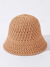 abordables Chapeaux pour femmes-Chapeau de paille vintage pour femme – chapeau de soleil respirant tissé à la main, léger et pliable, chapeau de plage élégant pour les vacances d&#039;été, les voyages et les activités de plein air
